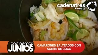 CAMARONES SALTEADOS CON ACEITE DE COCO JENGIBRE Y SEMILLAS DE CILANTRO [upl. by Anida934]