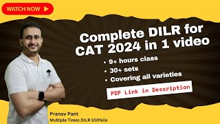 Dominate DILR 9Hour Complete Syllabus Marathon for CAT 2024 by DILR 100 percentiler [upl. by Doehne]