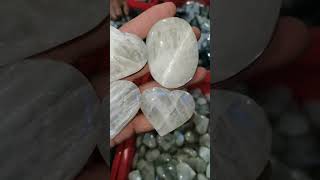 white moon stone sphere white moon stone heart blue moon stone palm stones [upl. by Lienahs]