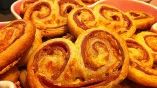 ☆☆Palmier feuilleté au fromage et à la mortadelle ☆☆ [upl. by Drarehs]