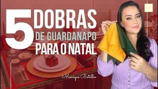 5 IDEIAS DE DOBRAS DE GUARDANAPOS PARA O NATAL [upl. by Skipton]