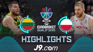 Lithuania 🇱🇹 vs Poland 🇵🇱  J9 Highlights  FIBA EuroBasket 2025 Qualifiers [upl. by Aehtna]