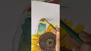 Watercolour painting watercolour painting art shorts nature flower short fun bird travel [upl. by Poucher]