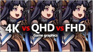 4K vs QHD vs FHD Game Graphics  1080p 1440p 2160p [upl. by Ativ548]