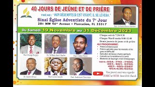 40JOURS DE PRIERE  DEC 25 2023  PAST LUCENS JOSEPH SINAI SDA CHURCH [upl. by Christie]