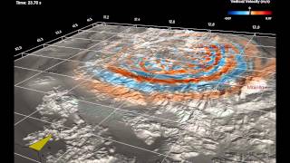 Il terremoto de LAquila propagazione delle onde sulla superficie [upl. by Hcirdla]