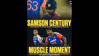 Highest score in t20 by India Sanju samson century and muscle moment shorts cricket sanjusamson [upl. by Irisa]