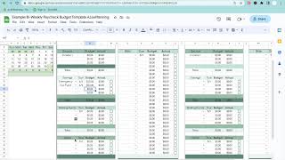 BiWeekly Paycheck Budget Tour Google Sheets Bi Weekly Budget Tutorial Paycheck to Paycheck [upl. by Clymer]