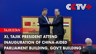 Xi Tajik President Attend Inauguration of ChinaAided Parliament Building Govt Building [upl. by Cherie]