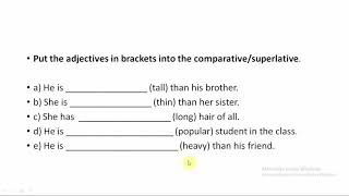 Engleski jezik VI razred  Comparison of adjectives [upl. by Eniruam]