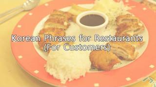 Korean Phrases for Restaurants For Customers [upl. by Orutra]