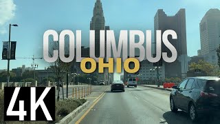 Columbus Ohio  Columbus Skyline  Quick Road Tour of Columbus in 4K [upl. by Faus]