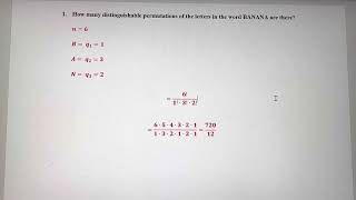 Distinguishable Permutations  BANANA amp MISSISSIPPI [upl. by Ehcrop911]