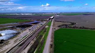 California HighSpeed Rail 3 Tule River Viaduct near Corcoran Drone Time Lapse [upl. by Geoff]