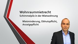 Schimmelpilz in der Mietwohnung  Vortrag für Anwälte 311  Mietminderung Obhuts amp Anzeigepflicht [upl. by Aaron]