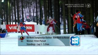 Biathlon WM Verfolgung der Damen in Nove Mesto 2013 [upl. by Aya986]