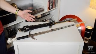 Prop Review Game of Thrones Valyrian Steel Jon Snow Longclaw Sword amp Scabbard [upl. by Idnir]