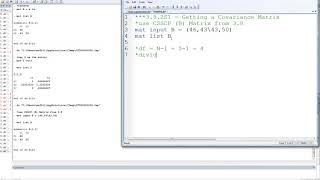 3 09 2S1 Stata Getting a Covariance Matrix [upl. by Elvie]