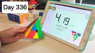 1 Year Cubing Pyraminx Challenge Day 336365 Average 480  Noob Cuber [upl. by Shaylynn]