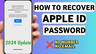 How To Recover Apple ID password if Forgotten in 2024  Reset Apple ID password without Number 2024 [upl. by Islaen]