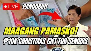 MAAGANG PAMASKO PARA SA LAHAT NG SENIORS ₱10K CHRISTMAS CASH GIFT [upl. by Nnep]