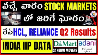 వచ్చే వారం Stock Market లో ఘోరంIIP DataRelianceHCLDmart Q2Adani portsSanghvi MoversNifty [upl. by Kotz]