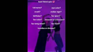 Best friend quiz🫶👯‍♀️ [upl. by Eilsew]