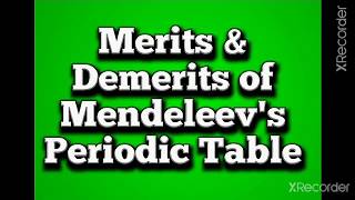 Merits amp Demerits of Mendeleevs Periodic TableLect5Class10MHSB SubjectScience1 Chapter2 [upl. by Nimajnab254]