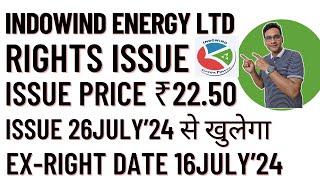 Indowind Energy Rights Issue 2024  Indowind Energy Latest News  Invest Mantra [upl. by Ragouzis208]