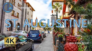 St Augustine Florida 4K Walking Tour Historic Downtown 2021 [upl. by Nolyad]