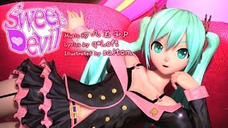 60fps Full風 Sweet Devil  Hatsune Miku 初音ミク Project DIVA Arcade English lyrics Romaji subtitles [upl. by Freiman]