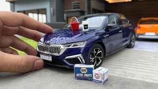 Realistic Skoda Octavia 118 Scale Car  Volkswagen Polo  Diecast Model Car Unboxing [upl. by Markland760]