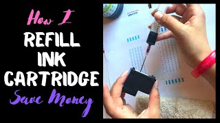 HOW TO REFILL YOUR PRINTER INK CARTRIDGE amp SAVE MONEY EASY STEP BY STEP INSTRUCTIONS [upl. by Nanyk]