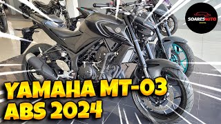 Nova Yamaha MT03 ABS 2024 na cor PRETO FOSCO  Detalhes CRUCIAIS que VOCÃŠ PRECISA SABER [upl. by Suiram294]