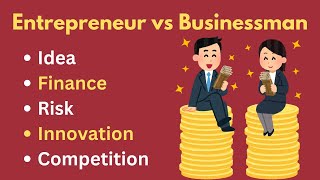 Entrepreneur vs businessman  entrepreneur businessman difference youtube businessideas [upl. by Eugor]