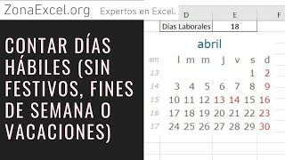 CÓMO CONTAR DÍAS HÁBILES EN EXCEL Sin fines de semana ni festivos Plantilla gratis [upl. by Nosyd964]