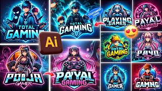 How to Create a Gaming Logo from Ai Like a TotalGaming093 [upl. by Ateekan]