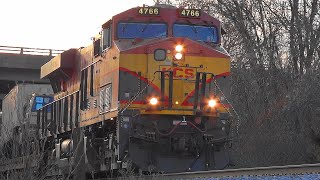 KCS Engine Leads a Loaded CSX Military Equipment Train [upl. by Bertold]