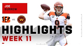 Joe Burrow Highlights vs Washington  NFL 2020 Highlights [upl. by Lindi]