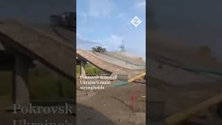 Russian strike destroys Ukrainian bridge in Pokrovsk [upl. by Prud]