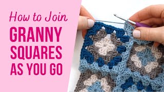 How to Join Granny Squares  Continuous Join As You Go Granny Squares  Step by Step [upl. by Cross]