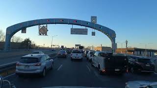 Trucking  Crossing back over the Ben Franklin Bridge  toll side  easy pass [upl. by Urian]