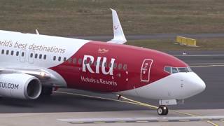 TUIfly RIU Livery  Boeing 737800  Landing  Extras at Dusseldorf DATUZ [upl. by Oinotnas]