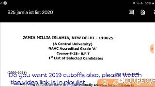 BPT JAMIA RESULTFIRST CUTOFF OUT 2020FULL ANALYSIS [upl. by Lindo133]