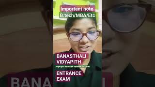 BANASTHALI VIDYAPITH entrance exam 2024 education banasthalividyapith exampreparation ytshorts [upl. by Ahseiyk734]