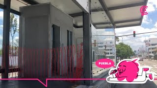 Construyen módulos sanitarios en paraderos de la línea 2 del Ruta Puebla [upl. by Neukam358]