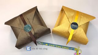 Gói Quà  Cách gói quà bằng giấy không cần hộp  Gấp Giấy Origami [upl. by Annaert]