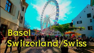 Basel Switzerland  Swiss travel guide  walk in the city  walking tour 4k [upl. by Sidran555]