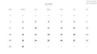 2025 Calendar All Months Minimalist design PowerPoint slides [upl. by Esra]