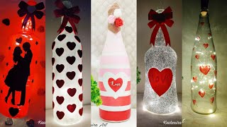 5 Bottle Decoration Ideas For Anniversary gift  Simple Glass Bottle Painting Ideas  Kashmira Art [upl. by Enamrahc]